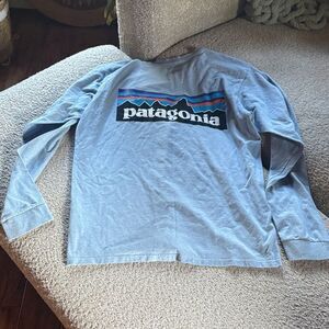 Patagonia Blue Long Sleeve Shirt with Logo